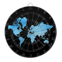 Minimal Blue World Map Watercolor Art