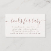 Minimal Blush Books for Baby Shower エンクロージャーカード (正面)