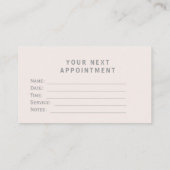 Minimal Blush Monogram Makeup Artist Branding Card 予約カード (裏面)