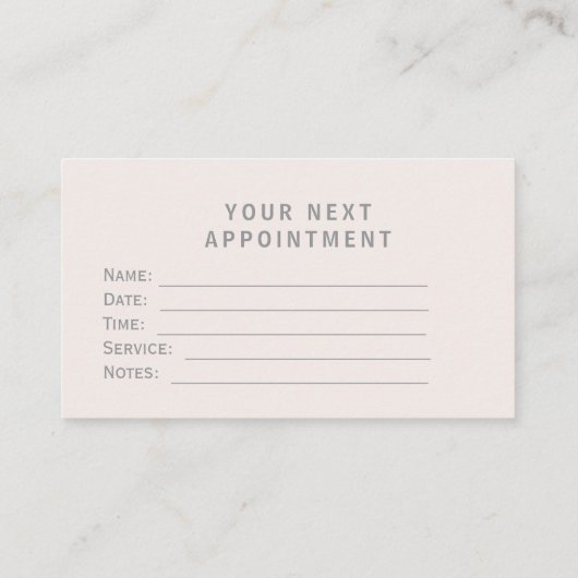 Minimal Blush Monogram Makeup Artist Branding Card 予約カード (裏面)