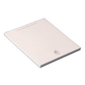 Minimal Blush Notepad with Monogram Desk Pad ノートパッド (アングル)