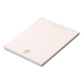 Minimal Blush Notepad with Monogram Desk Pad ノートパッド (回転)