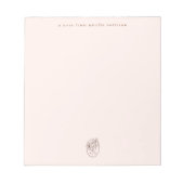 Minimal Blush Notepad with Monogram Desk Pad ノートパッド (正面)