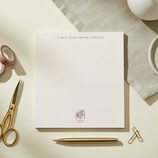 Minimal Blush Notepad with Monogram Desk Pad ノートパッド