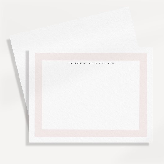 Minimal Blush Pink Bold Border Note Card 案内状