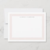 Minimal Blush Pink Bold Border Note Card 案内状 (正面)