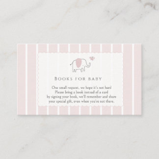 Minimal Blush Pink Elephant Sketch Books for Baby エンクロージャーカード