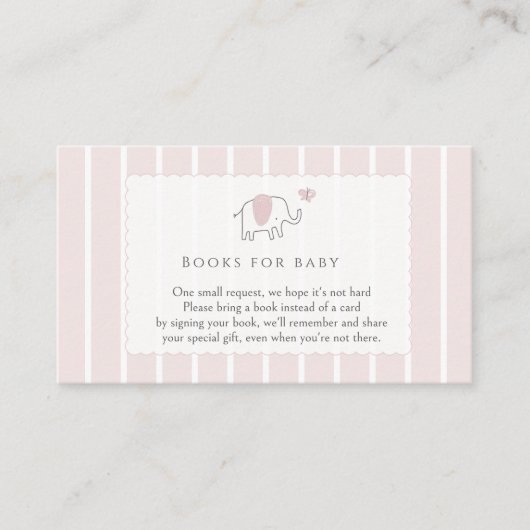 Minimal Blush Pink Elephant Sketch Books for Baby エンクロージャーカード (正面)