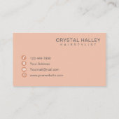 Minimal Blush Script Logo Hairstylist 名刺 (裏面)