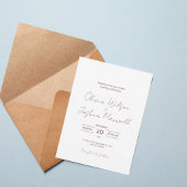 Minimal Blush Script Wedding Invitation | Elegant  招待状