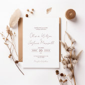 Minimal Blush Script Wedding Invitation | Elegant  招待状