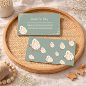 Minimal Boho Cute Goose Book Request Baby Shower 名刺