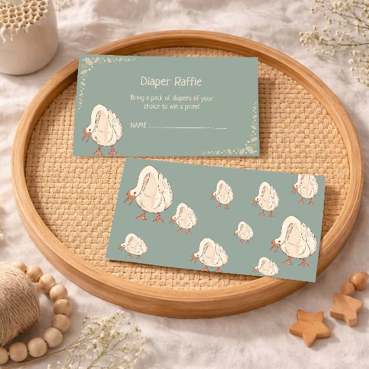 Minimal Boho Cute Goose Book Request Baby Shower 名刺