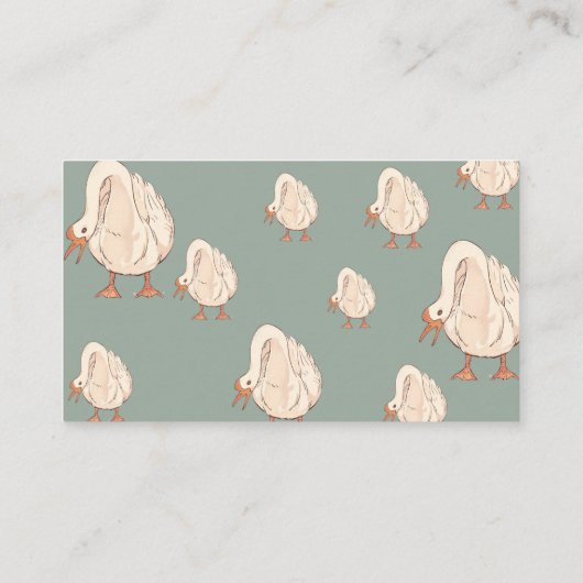 Minimal Boho Cute Goose Diaper Raffle Baby Shower 名刺 (裏面)