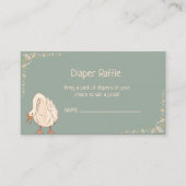 Minimal Boho Cute Goose Diaper Raffle Baby Shower 名刺 (正面)