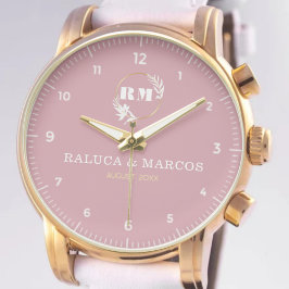 Minimal Boho Monogram Couple Name  腕時計