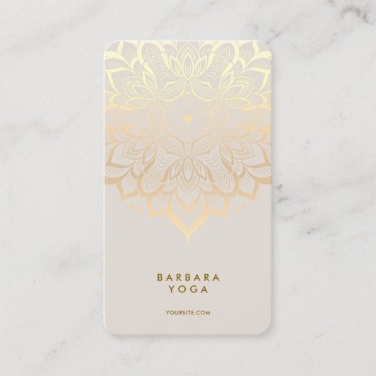 Minimal Boho Sand Wellness Coach Yoga Lotus  名刺 (正面)