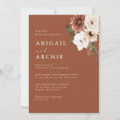 Minimal Boho Terracotta Wedding  招待状 (正面)