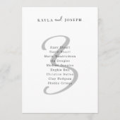 Minimal Bold Elegant Wedding Table Number 3 招待状 (裏面)