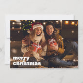Minimal Bold Photo Overlay Custom Letter Christmas シーズンカード (正面)