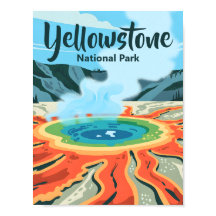 Minimal Bold Retro Yellowstone Rainbow Hot Spring