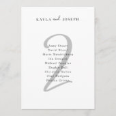Minimal Bold Wedding Guest List Table Number 2 招待状 (正面)