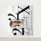 Minimal Bold Year Arch Grad Photo Graduation White タペストリー (正面)