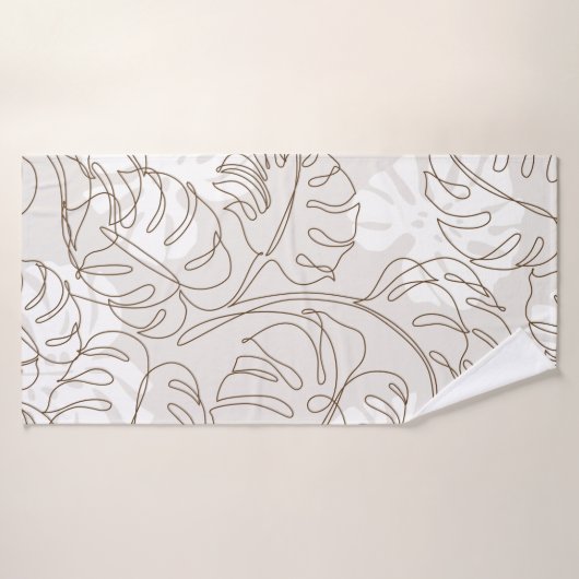 Minimal botanical art seamless pattern. Tropical m バスタオル (バスタオル)