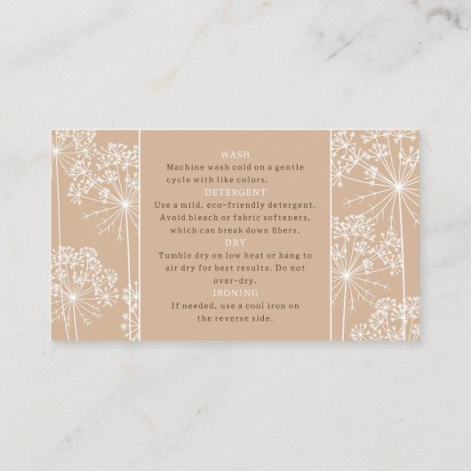 Minimal Botanical Care Instructions Card  名刺 (裏面)
