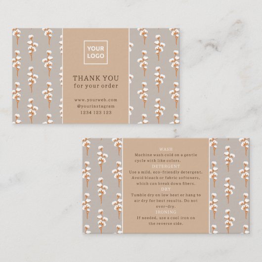 Minimal Botanical Care Instructions Card  名刺 (正面/裏面)