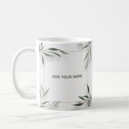 Minimal Botanical Frame Custom Name Mug コーヒーマグカップ