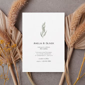 Minimal Botanical Greenery Wedding Invitation 招待状