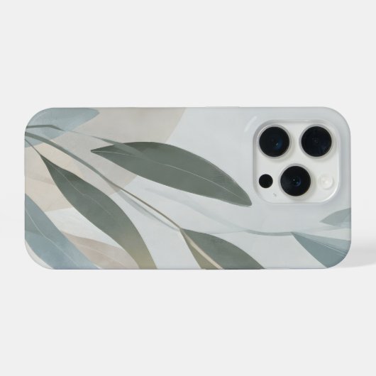 Minimal Botanical Layers – Calm Neutral Abstract  iPhoneケース (裏面横)