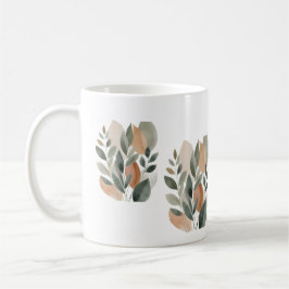 Minimal Botanical Leaf Pattern コーヒーマグカップ