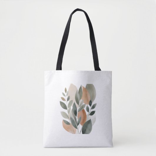 Minimal Botanical Leaf Pattern トートバッグ (正面)