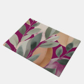 Minimal Botanical Leaf Pattern ドアマット (アングル)