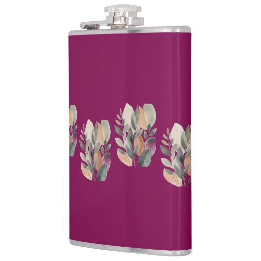 Minimal Botanical Leaf Pattern フラスク (左)