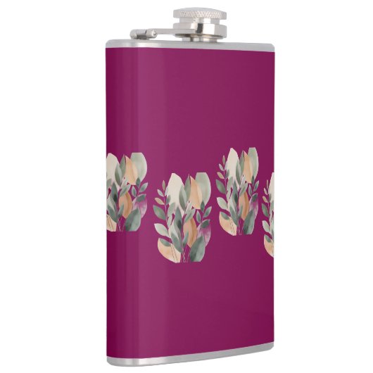 Minimal Botanical Leaf Pattern フラスク (右)