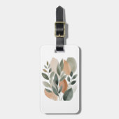 Minimal Botanical Leaf Pattern ラゲッジタグ (正面縦)