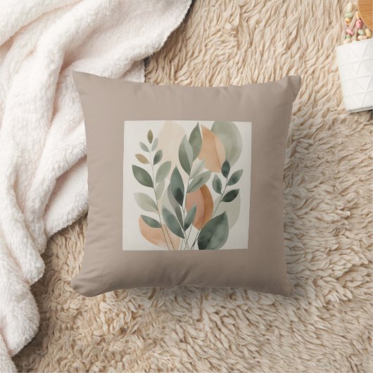 Minimal Botanical Leaf Pattern pillows クッション (ブランケット)