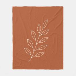Minimal Botanical Line Art Fleece Blanket フリースブランケット
