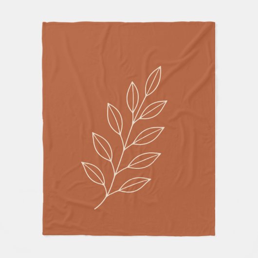 Minimal Botanical Line Art Fleece Blanket フリースブランケット (正面)