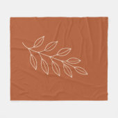 Minimal Botanical Line Art Fleece Blanket フリースブランケット (正面(横))
