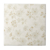 Minimal Botanical Line Art Pattern (1) タイル (正面)