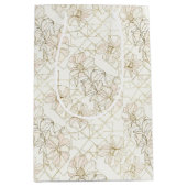 Minimal Botanical Line Art Pattern (1) ミディアムペーパーバッグ (正面)