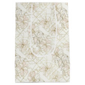 Minimal Botanical Line Art Pattern (1) ミディアムペーパーバッグ (裏面)