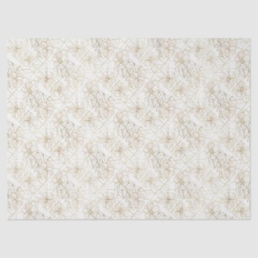 Minimal Botanical Line Art Pattern (1) 薄葉紙 (正面)