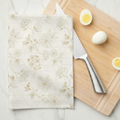 Minimal Botanical Line Art Pattern (2) キッチンタオル (四つ折り)