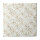 Minimal Botanical Line Art Pattern (2) タイル (正面)