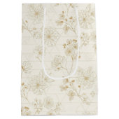 Minimal Botanical Line Art Pattern (2) ミディアムペーパーバッグ (裏面)